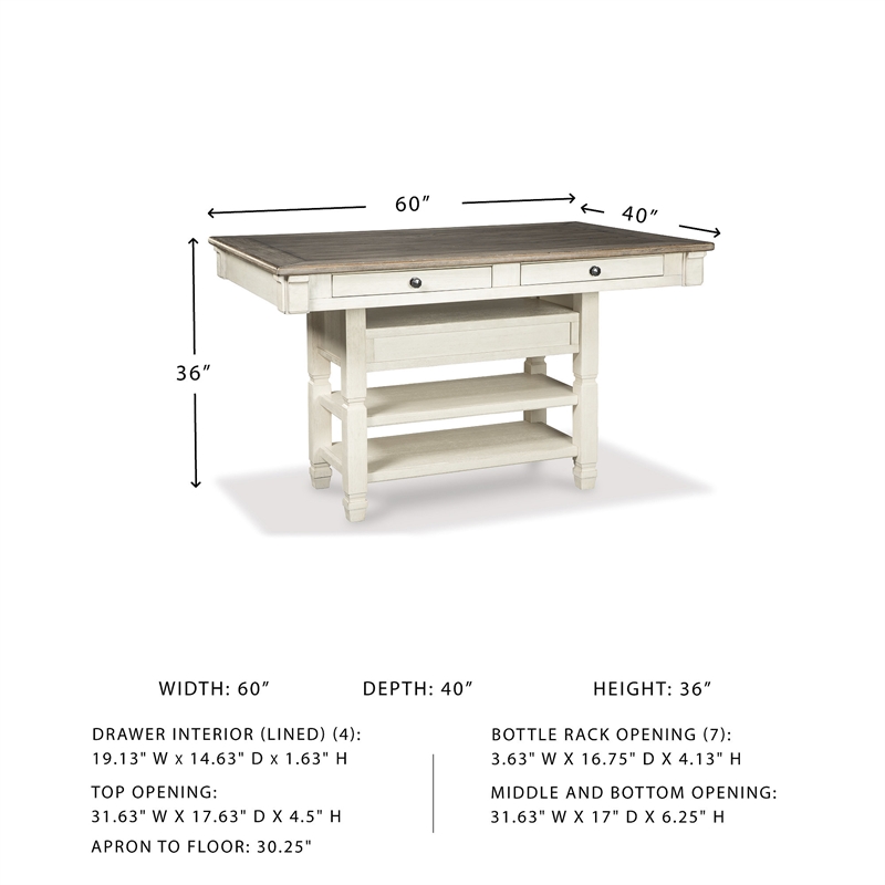 Ashley Bolanburg Engineered Wood Counter Height Dining Table in Two-Tone