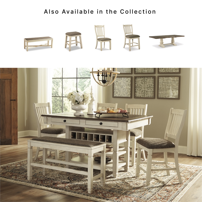 Ashley Bolanburg Engineered Wood Counter Height Dining Table in Two-Tone