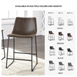 Ashley Furniture Centiar Faux Leather Upholstered Barstool in Brown