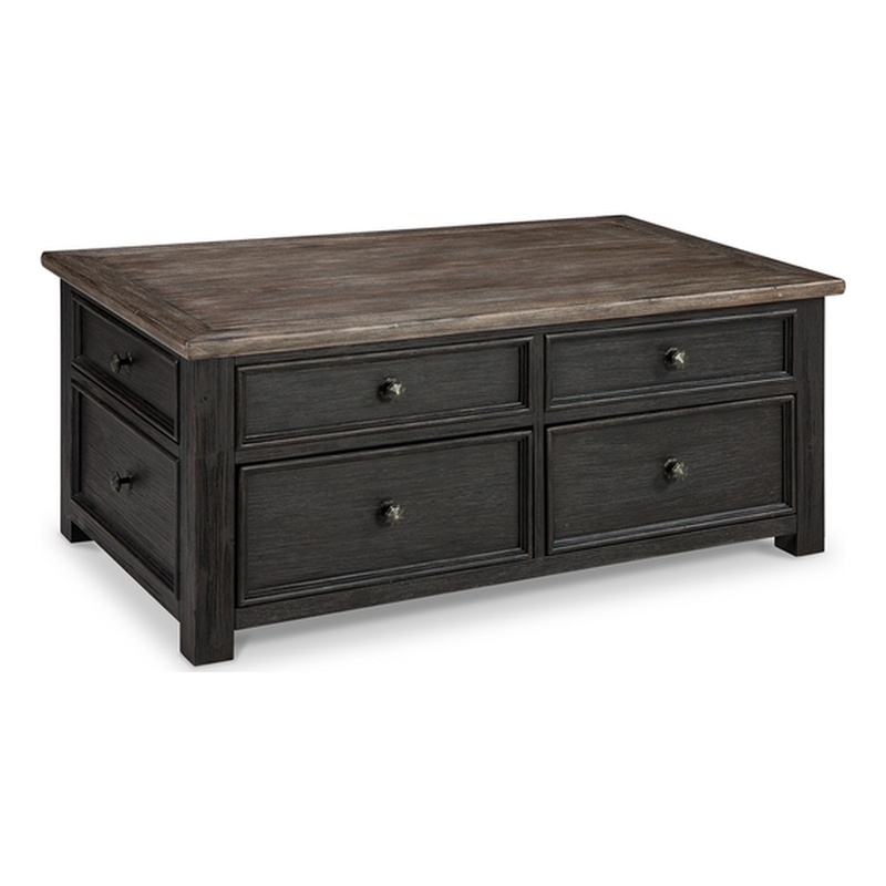 Ashley Furniture Tyler Creek Engineered Wood Lift-Top Cocktail Table-Gray/Brown