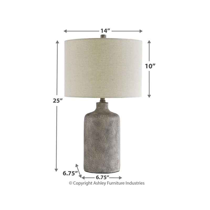 Signature Design by Ashley Linus Ceramic Table Lamp in Antique Black