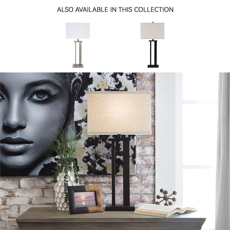 Signature Design by Ashley Aniela Metal Table Lamp in Bronze (Set of 2)