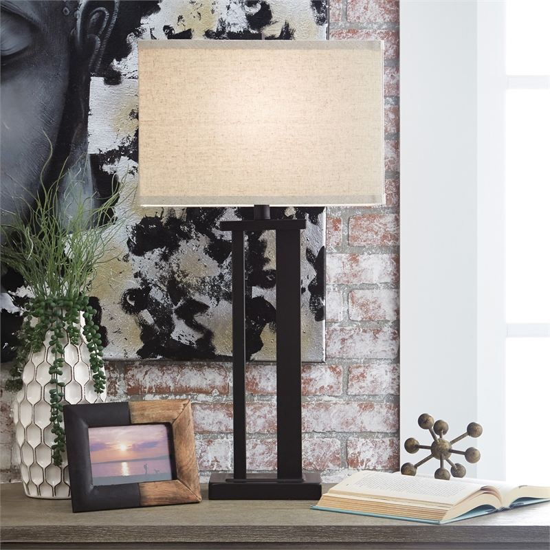 Signature Design by Ashley Aniela Metal Table Lamp in Bronze (Set of 2)