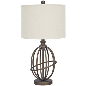 signature design by ashley manasa metal table lamp in bronze