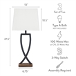 Signature Design by Ashley Makara Metal Table Lamp in Black and Brown (Set of 2)
