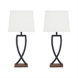 Signature Design by Ashley Makara Metal Table Lamp in Black and Brown (Set of 2)