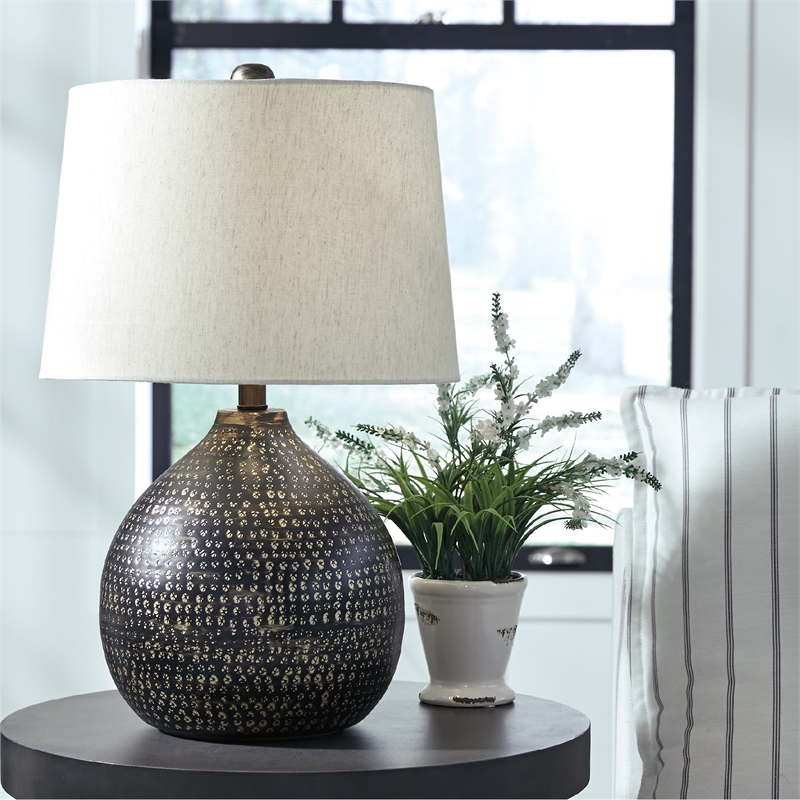 Signature Design by Ashley Maire Metal Table Lamp in Black and Gold