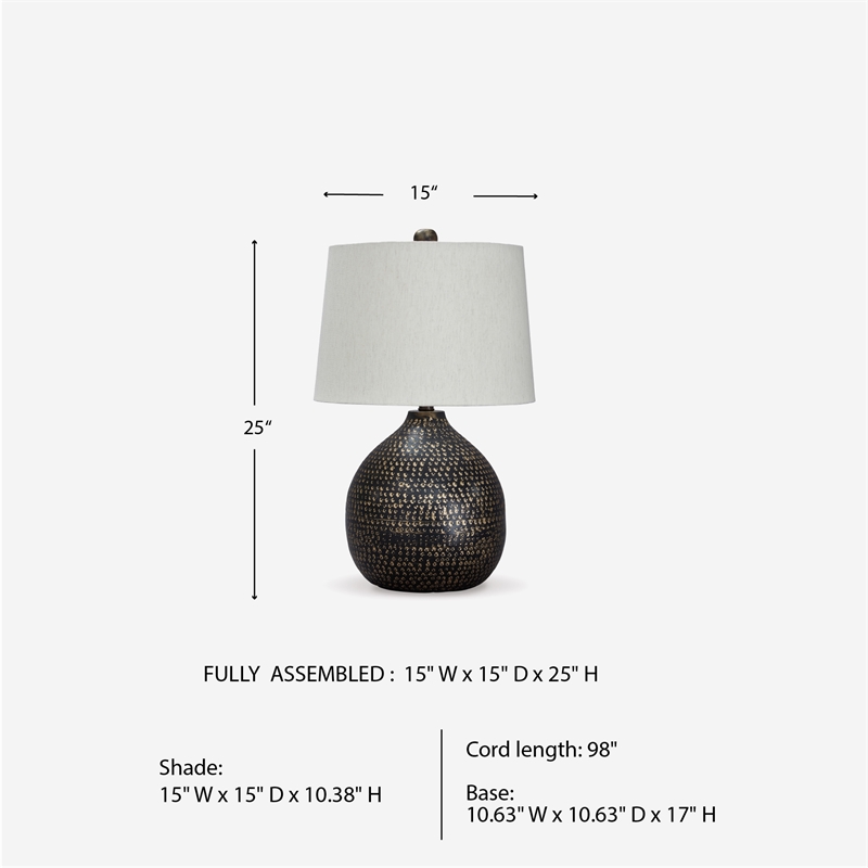 Signature Design by Ashley Maire Metal Table Lamp in Black and Gold