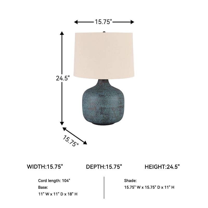 Signature Design by Ashley Malthace Metal Table Lamp in Patina