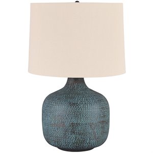 ashley furniture malthace metal table lamp in patina