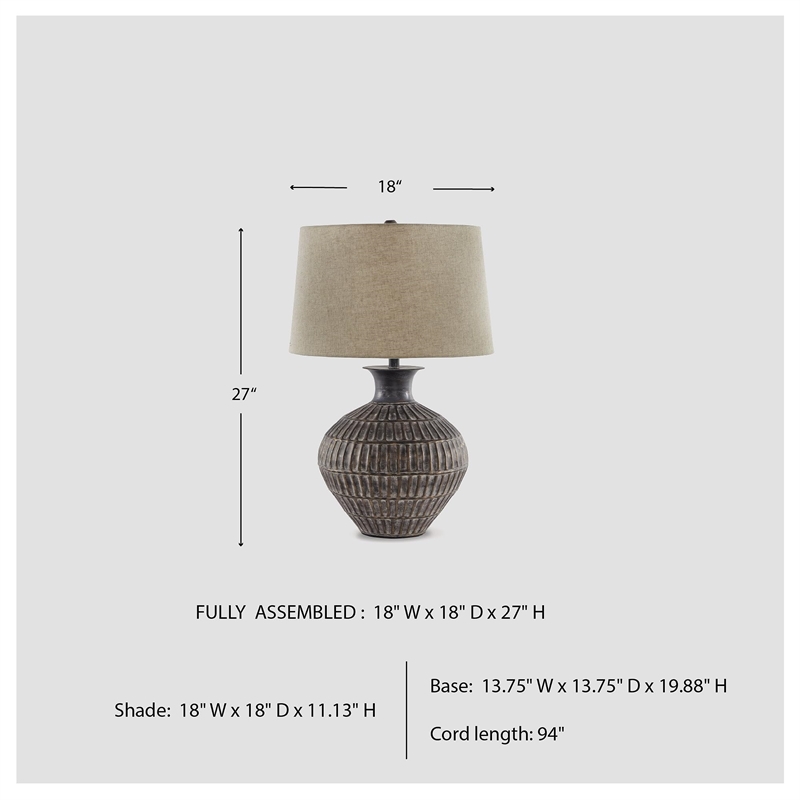 Signature Design by Ashley Magan Metal Table Lamp in Antique Bronze