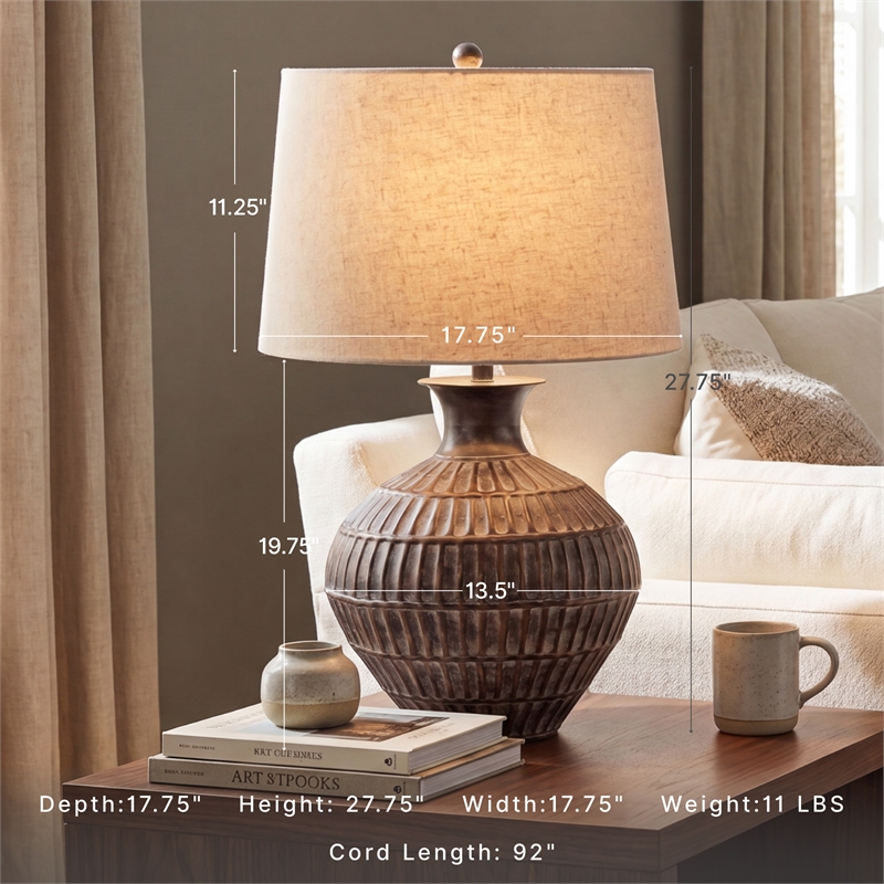 Signature Design by Ashley Magan Metal Table Lamp in Antique Bronze