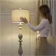 Ashley Furniture Bernadate Cast Resin Floor Lamp w/Fabric Shade in White Wash