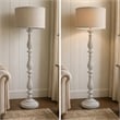 Ashley Furniture Bernadate Cast Resin Floor Lamp w/Fabric Shade in White Wash
