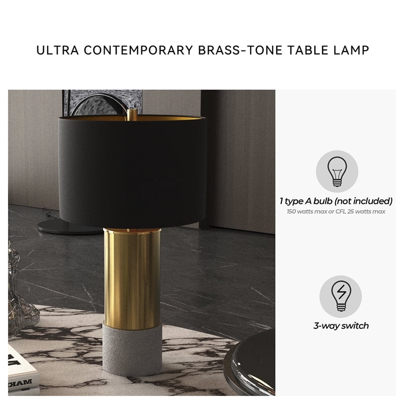 Signature Design by Ashley Jacek Metal Table Lamp in Gray and Brass (Set of 2)