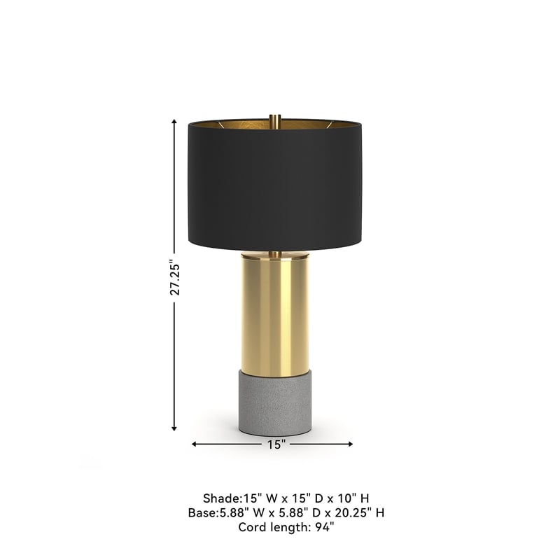 Signature Design by Ashley Jacek Metal Table Lamp in Gray and Brass (Set of 2)