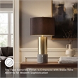 Signature Design by Ashley Jacek Metal Table Lamp in Gray and Brass (Set of 2)