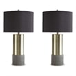 Signature Design by Ashley Jacek Metal Table Lamp in Gray and Brass (Set of 2)
