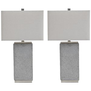 ashley furniture amergin poly table lamp in grain (set of 2)