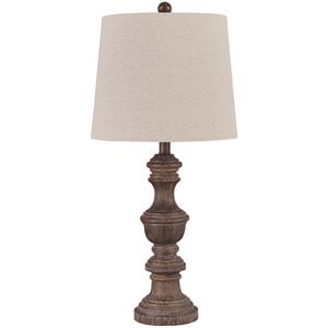 ashley furniture magaly wood table lamp in brown (set of 2)