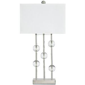 ashley furniture jaala metal lamp in clear and silver