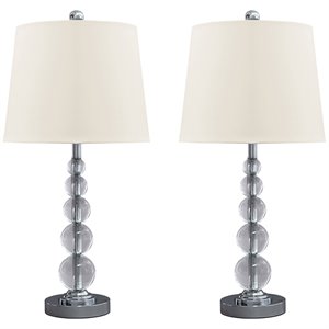 ashley furniture joaquin crystal table lamp in silver (set of 2)