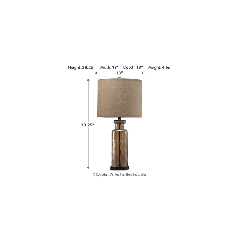 Signature Design by Ashley Laurentia Glass Table Lamp in Champagne