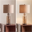 Signature Design by Ashley Laurentia Glass Table Lamp in Champagne