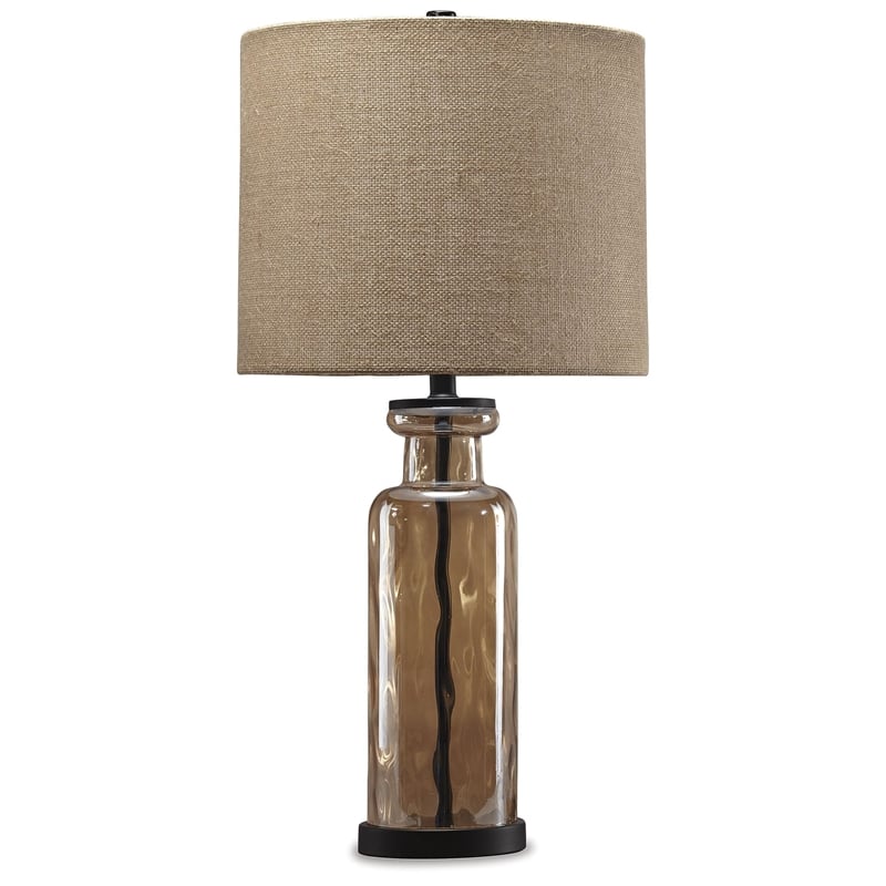 Signature Design by Ashley Laurentia Glass Table Lamp in Champagne
