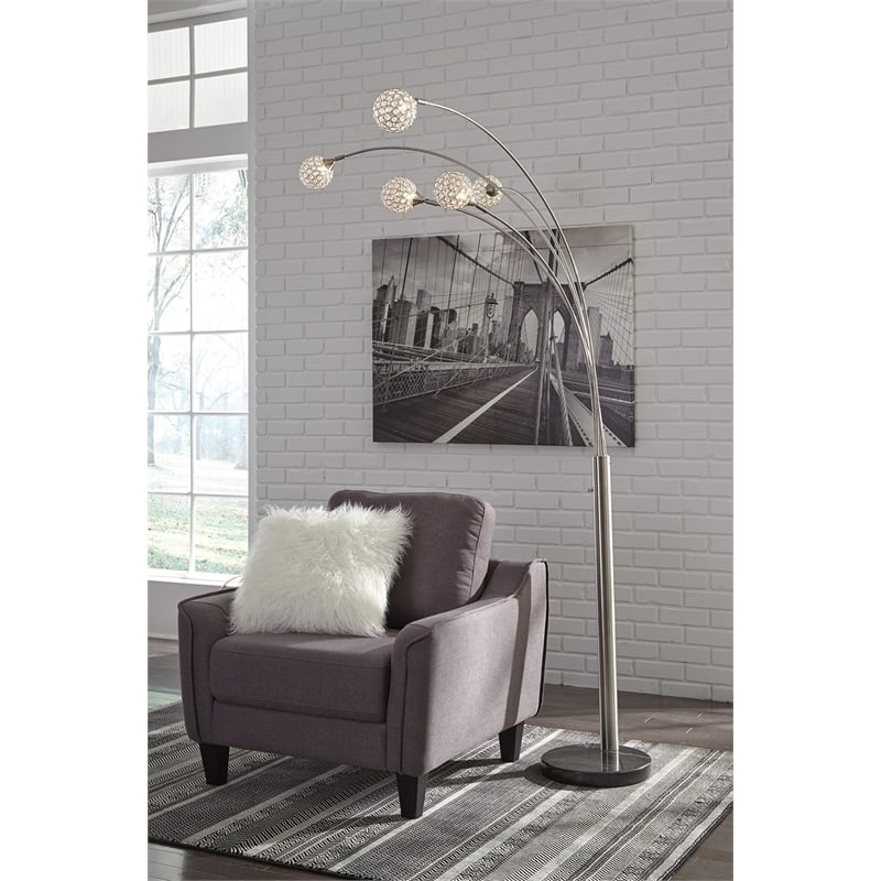 Signature Design by Ashley Winter Metal Arc Lamp in Silver