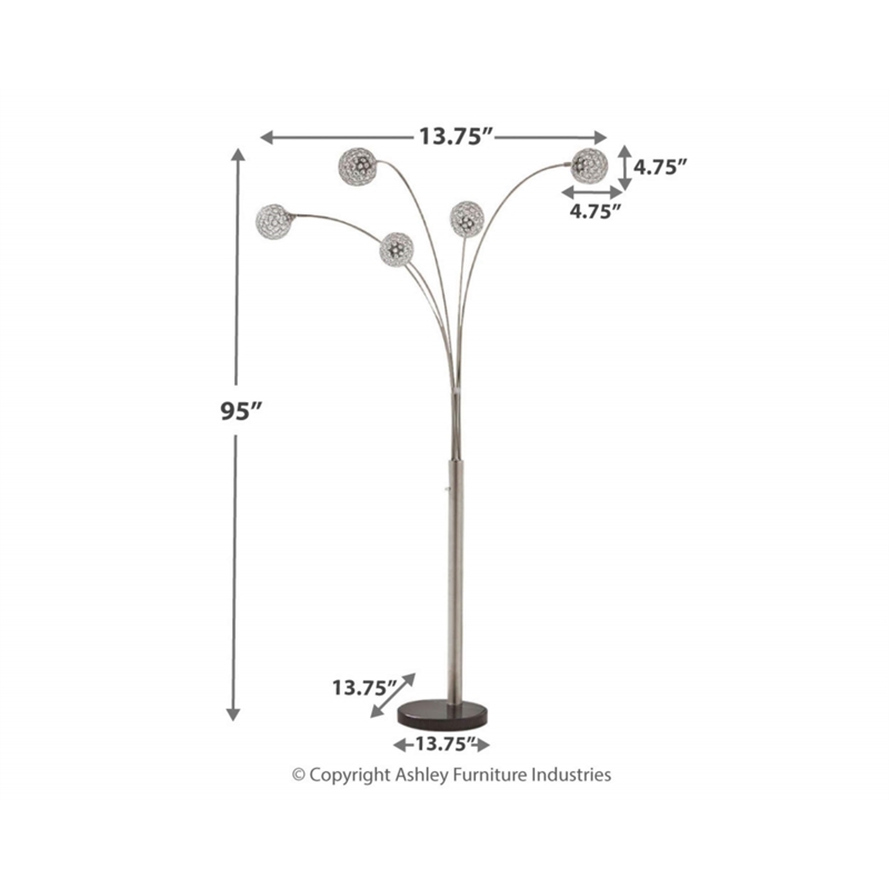 Signature Design by Ashley Winter Metal Arc Lamp in Silver