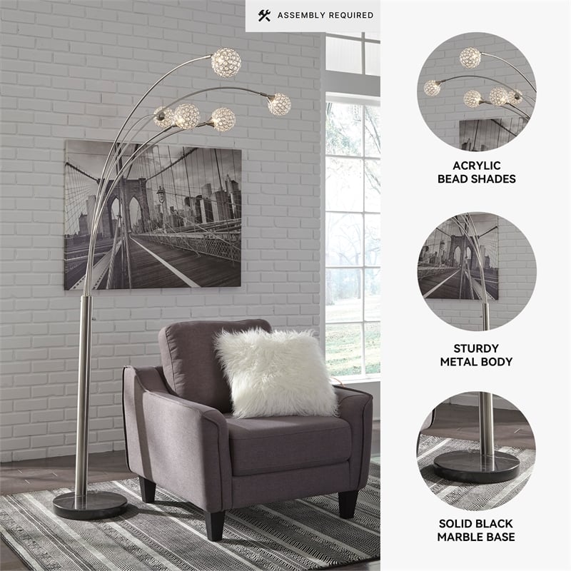 Signature Design by Ashley Winter Metal Arc Lamp in Silver