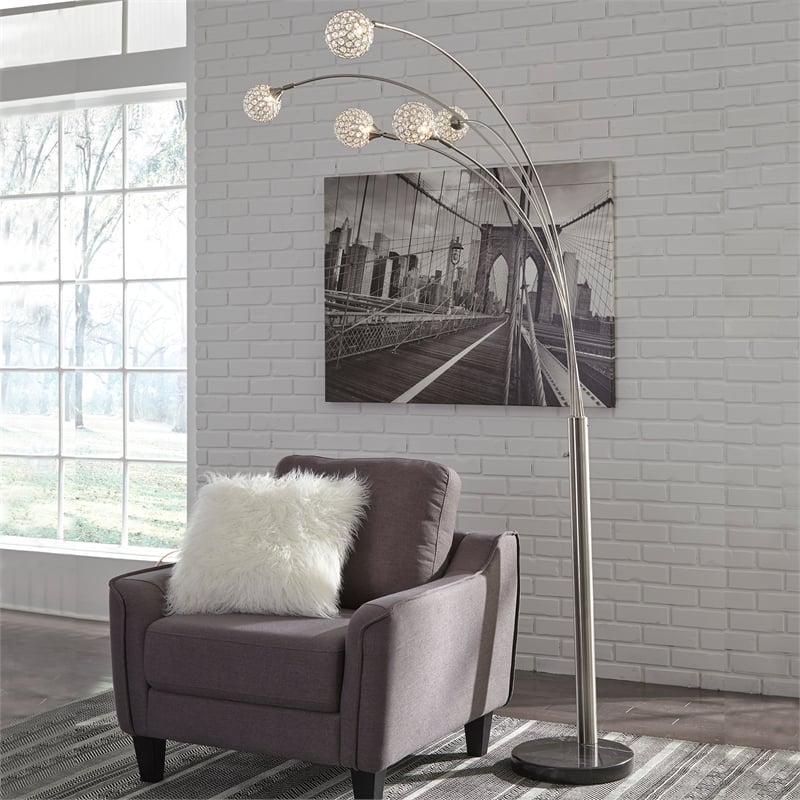Signature Design by Ashley Winter Metal Arc Lamp in Silver