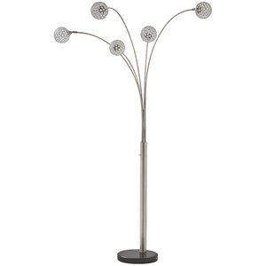 ashley furniture winter metal arc lamp in silver
