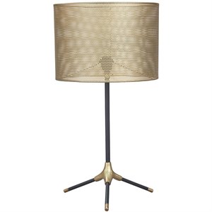 ashley furniture mance metal table lamp in gray and brass
