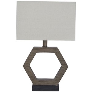 ashley furniture marilu poly table lamp in gray and brown