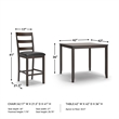 Ashley Furniture Coviar 5 Piece Counter Height Dining Set in Brown