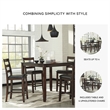 Ashley Furniture Coviar 5 Piece Counter Height Dining Set in Brown