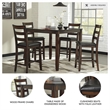 Ashley Furniture Coviar 5 Piece Counter Height Dining Set in Brown