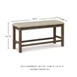 Signature Design by Ashley Moriville Upholstered Counter Dining Bench in Beige