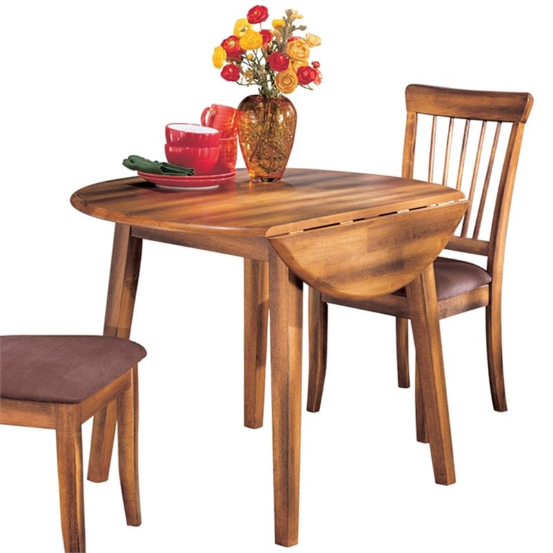 Ashley Berringer 42 Round Drop Leaf Dining Table In Rustic Brown D199 15