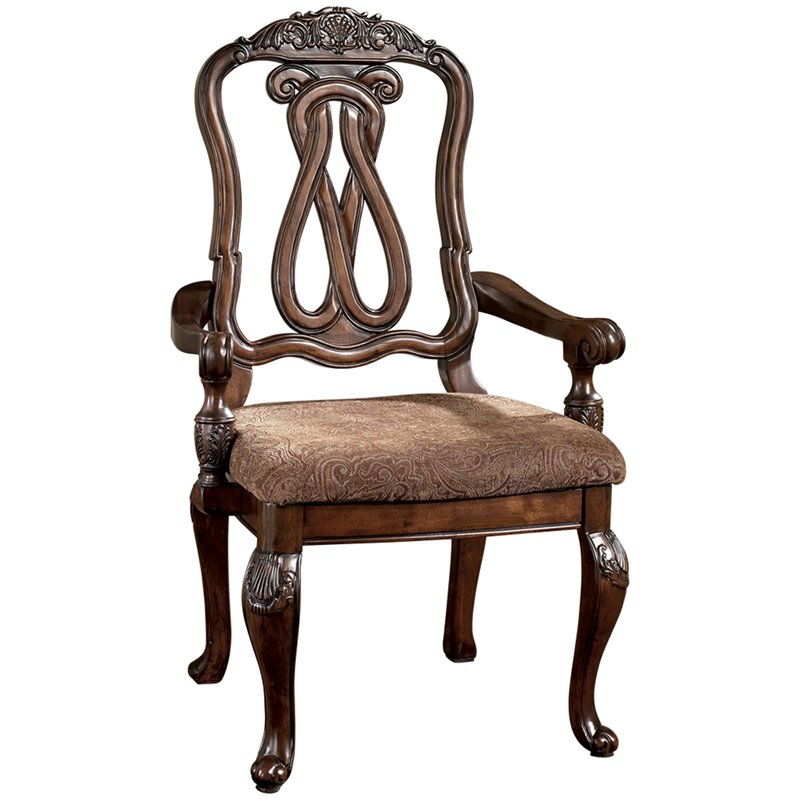 Ashley Furniture North Shore Dining Arm Chair In Dark Brown D553 03a