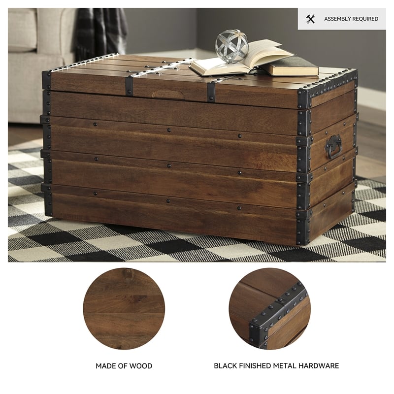 Signature Design by Ashley Kettleby Storage Trunk Coffee Table in Brown