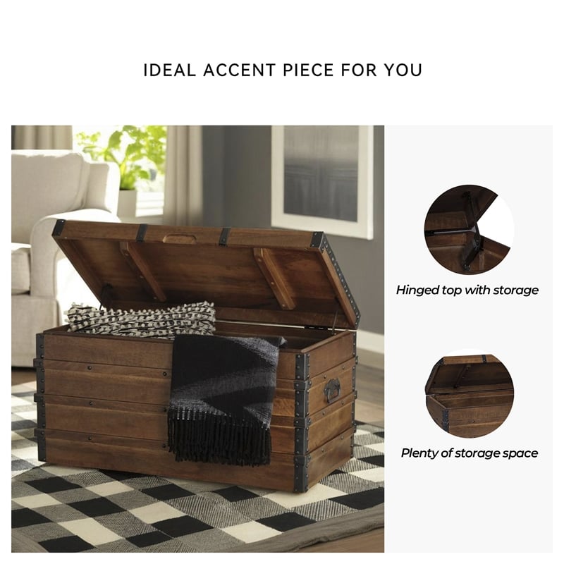 Signature Design by Ashley Kettleby Storage Trunk Coffee Table in Brown