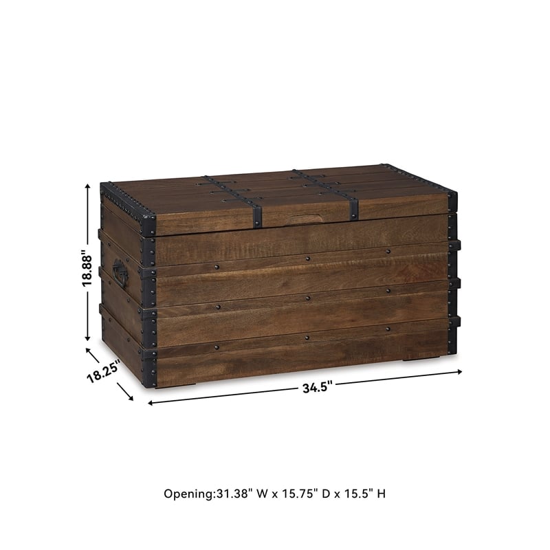 Signature Design by Ashley Kettleby Storage Trunk Coffee Table in Brown