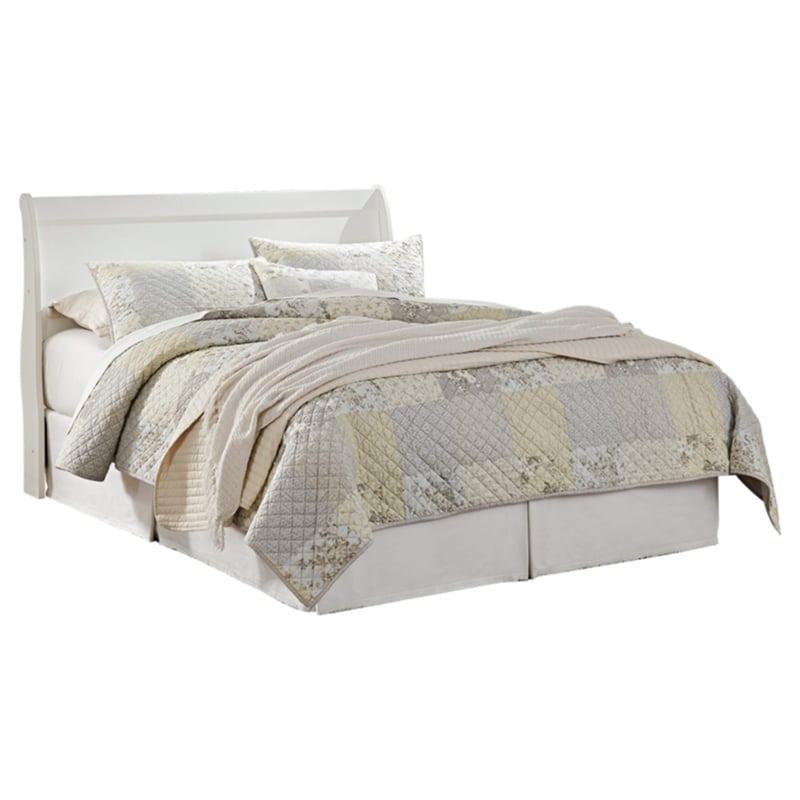 Ashley Furniture Anarasia Engineered Wood Queen Sleigh Headboard in White