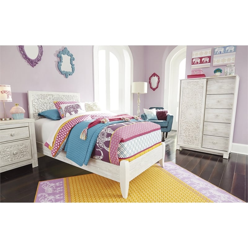 Signature Design by Ashley Paxberry Full Panel Headboard in Whitewash