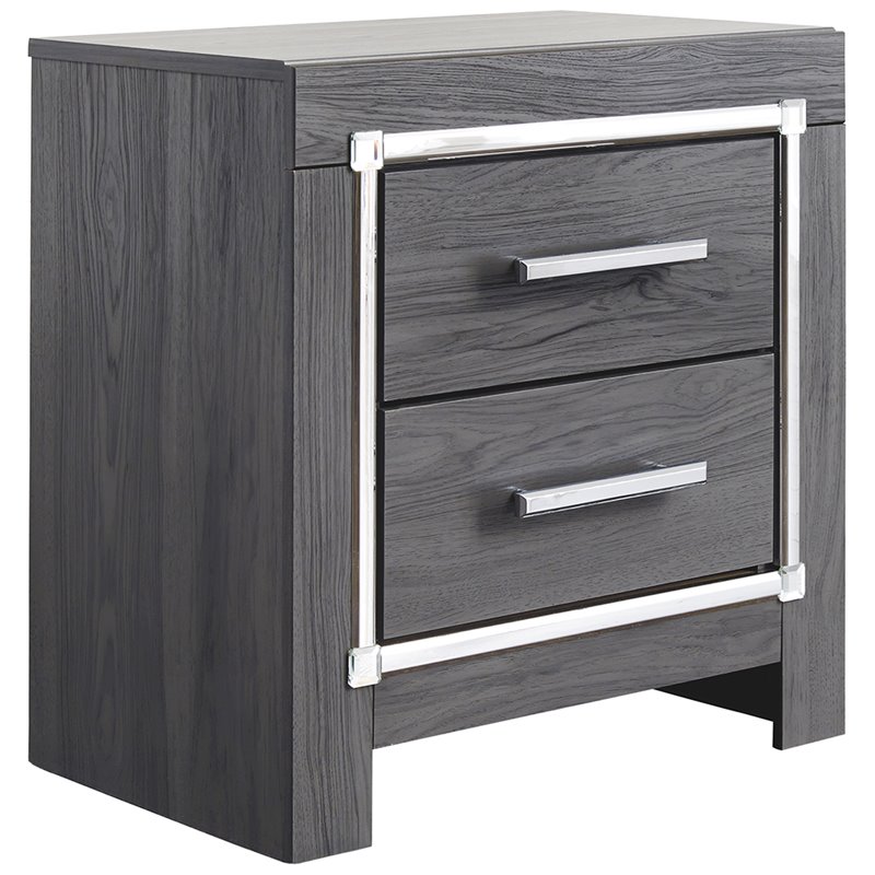 Ashley Furniture Lodanna 2 Drawer Nightstand with USB in Gray