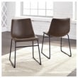Ashley Furniture Centiar Faux Leather Dining Side Chair in Brown and Black