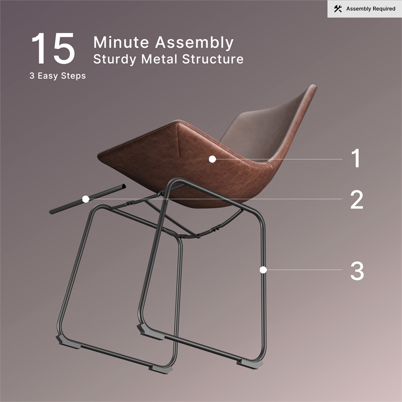 Ashley Furniture Centiar Faux Leather Dining Side Chair in Brown and Black